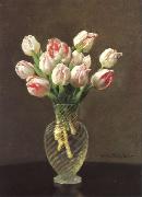 Otto Scholderer Tulpen in hohem Glas oil painting